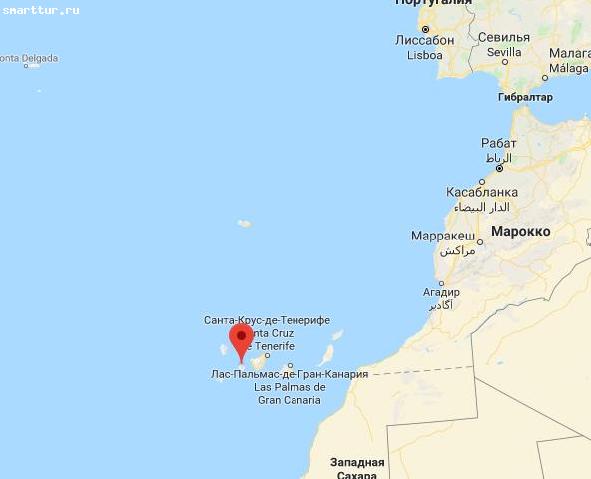 остров La Gomera Испания на карте Гугл