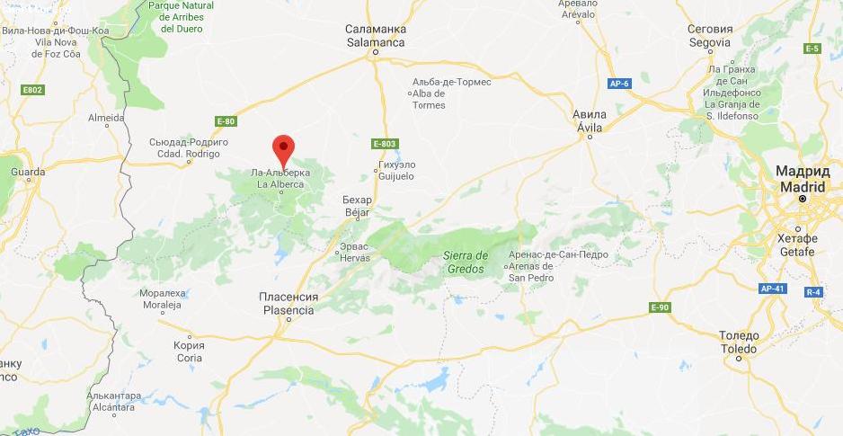 Sierra de Francia Испания на картах Гугл